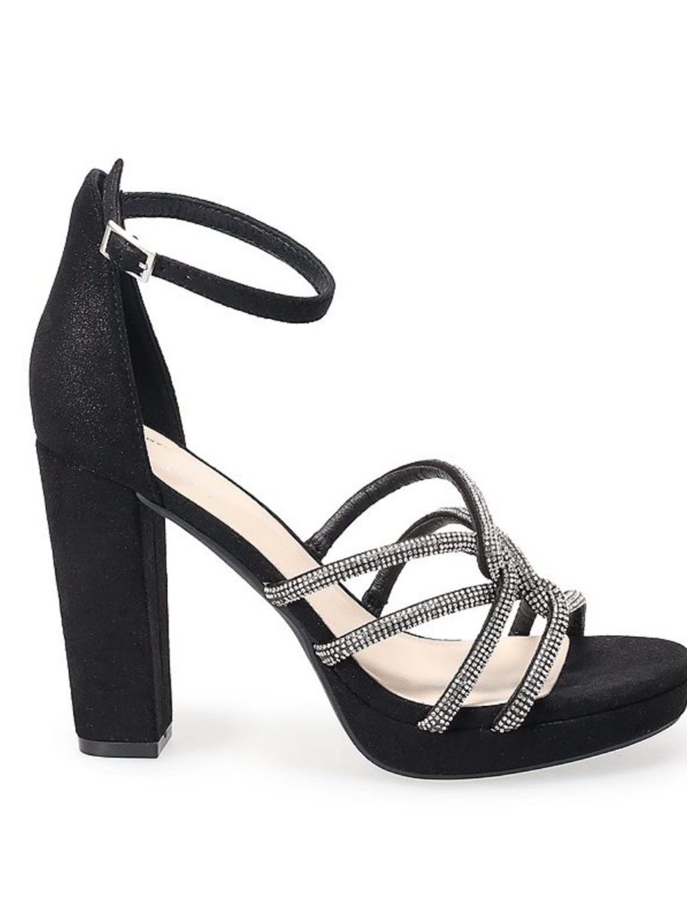 Apt. 9 Elishaa Women's Strappy Black Rhinestone Dress Sandals Elegant Size 10